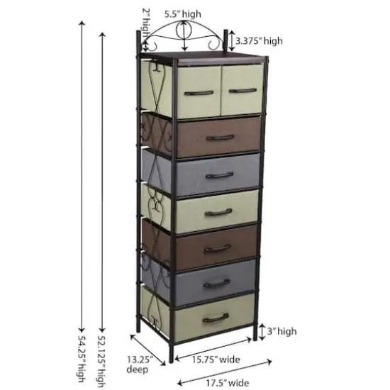 Household Essentials Victoria 54" 8-Drawer Narrow Dresser Multi {4}