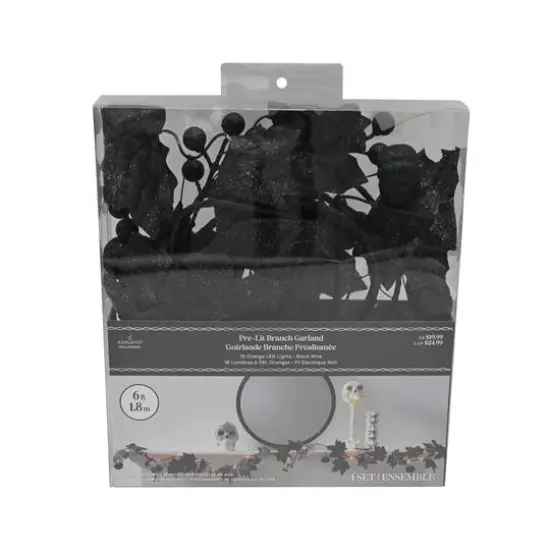 5ft. Black Berry & Leaf Lighted Garland String Lights by Ashland&reg; {4}