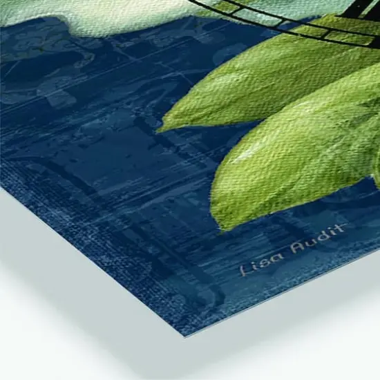 Designart Handpainted Blue Damask Flowers Farmhouse 3 Panel Wall Clock {4}