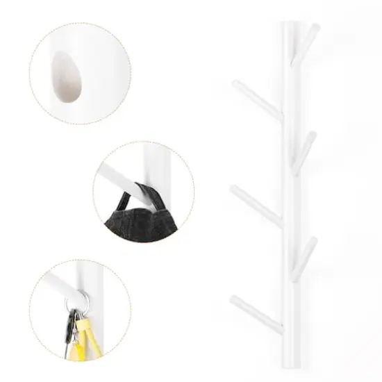NEX&trade; 6-Hook Wall Mounted Tree Branch Coat Rack White {5}