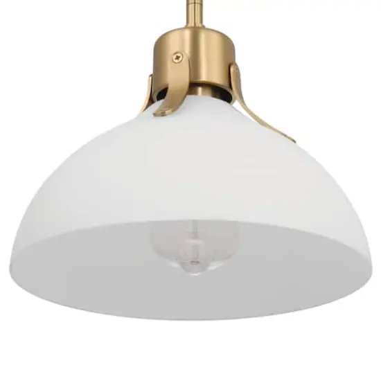 Hello Honey&reg; Delano Gold & White Industrial Metal & Etched Glass Ceiling Light {4}