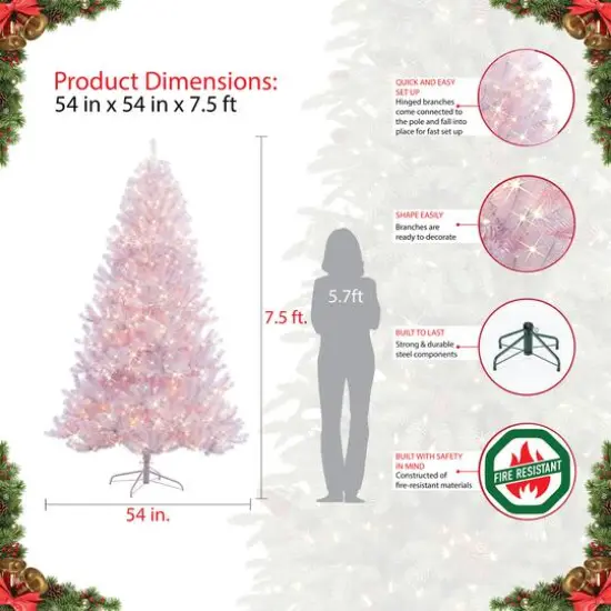7.5ft. Pre-Lit Northern Fir Artificial Christmas Tree, Clear Lights {7}