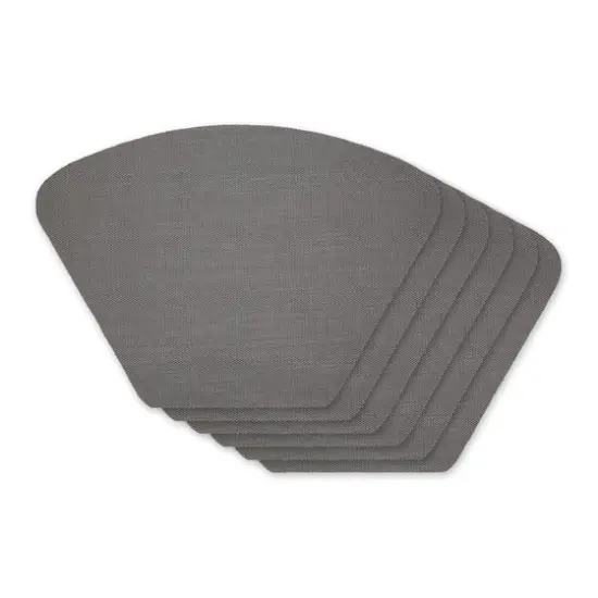 DII&reg; Solid Wedge Vinyl Table Placemats, 6ct. Gray {1}