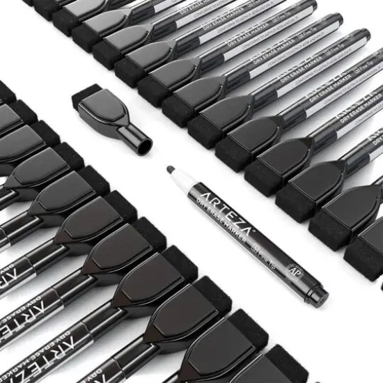 Arteza&reg; Black Fine Tip Magnetic Dry Erase Markers, 36ct. {5}