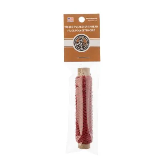 Gudebrod 0.018" 3 Ply Waxed Thread Bobbin, 75ft. Red {3}