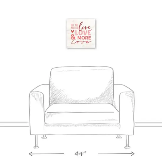 Love Type Distressed 12" x 12" Canvas Wall Art {6}