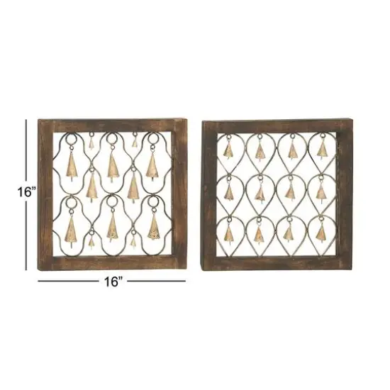 16" Brown Mango Wood Farmhouse Wall Decor, 2ct. {7}