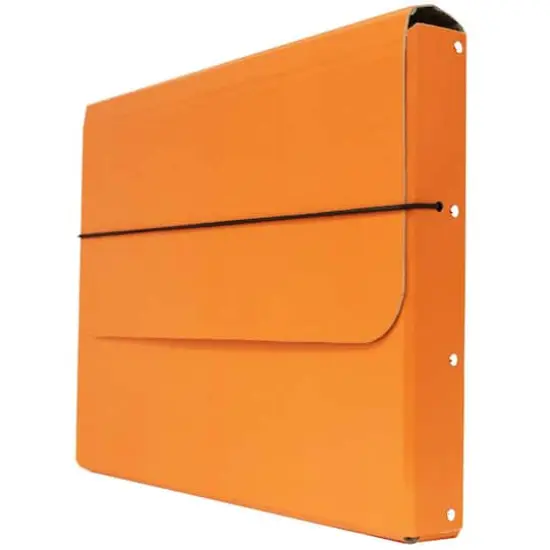 JAM Paper Strong Thick Portfolio Carrying Case with Elastic Band Closure Orange {4}