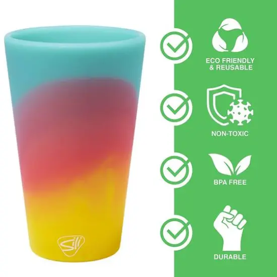 Silipint&reg; 16oz. Mixed Pattern Silicone Pint Glasses, 6ct. {4}