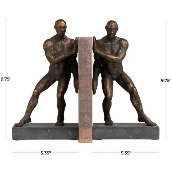 9.75" Modern Polystone Leaning Men Bookends, 2ct. {7}