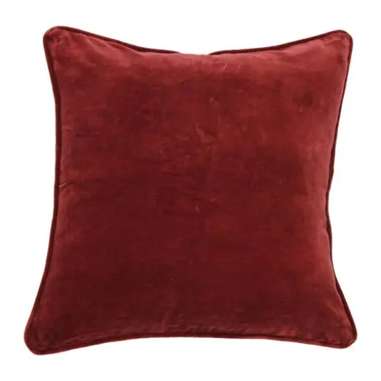 Hello Honey® 20" Square Velvet Pillow Cover with Piping Burgundy {3}
