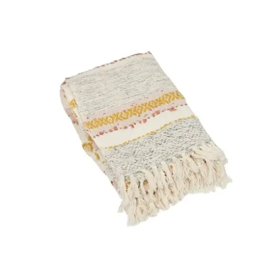 Hello Honey® 60" Multicolor Woven Striped & Embroidered Blanket {1}