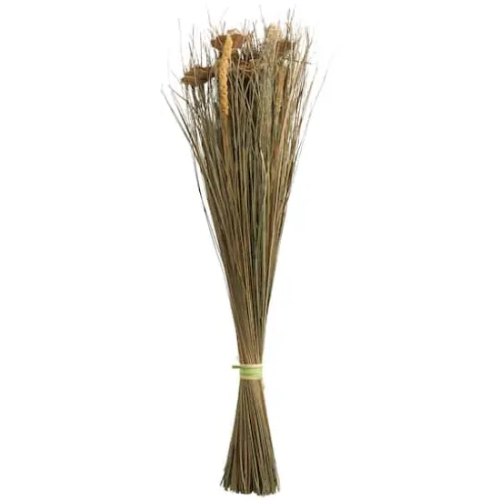 41" Brown Dried Plant Floral Bouquet Grass Natural Foliage with Deco Ball Accents {6}