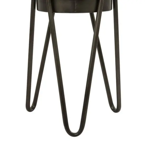 Black Metal Modern Planter Set {5}