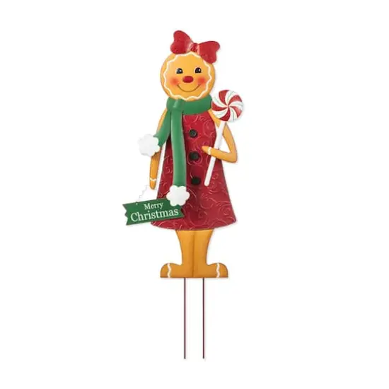 Glitzhome&reg; 36" Metal Christmas Gingerbread Man Yard Stake {1}