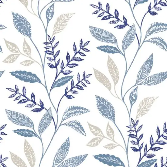 RoomMates Cottage Vine Peel & Stick Wallpaper White and Blue {1}
