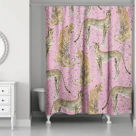 Cheetah Shower Curtain Pink {1}