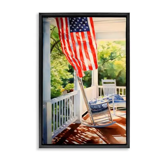 Stupell Industries Vintage American Porch Floater Framed Art Black {1}