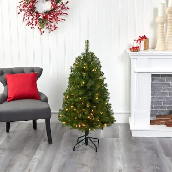 4ft. Pre-Lit Virginia Fir Artificial Christmas Tree, Clear Lights {3}