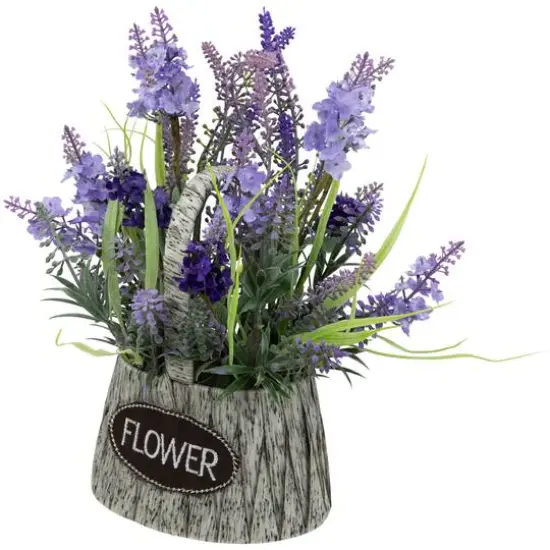 12" Lavender Bouquet in Flower Spring Basket with Handle {6}
