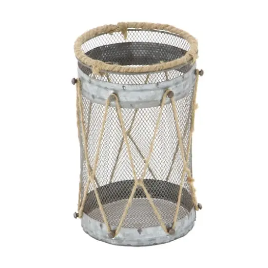 Set of 3" Silver Metal Rustic Lantern, 11", 9", 8" {3}