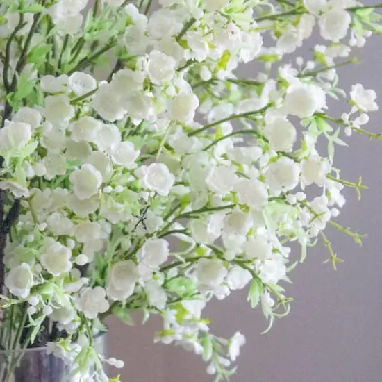 38" White Giant Cherry Blossom Arrangement in Vase {4}