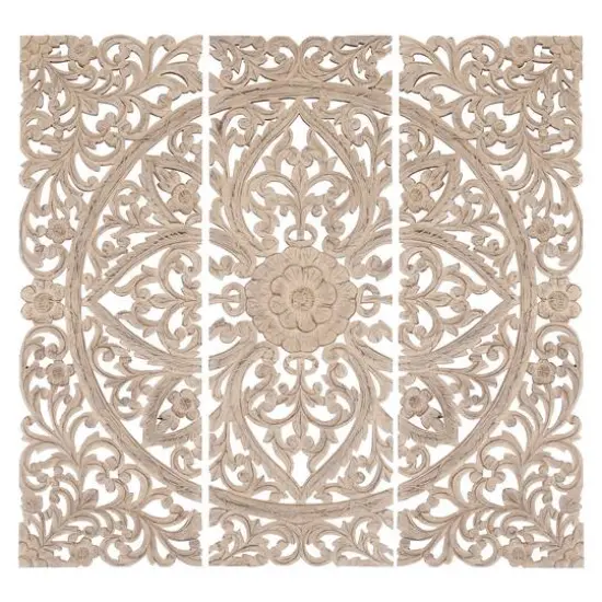 48" Beige Traditional Wood Wall Decor Set {1}