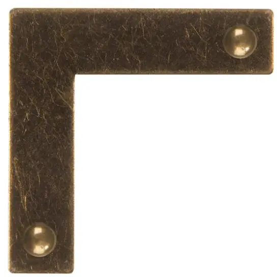Dritz&reg; Small Antique Brass Home Smooth Campaign Hardware Corners, 3 Pack {3}