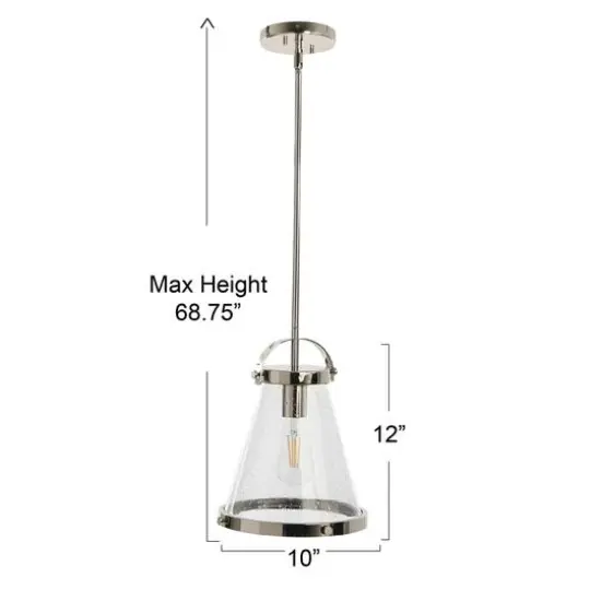 Hello Honey&reg; Robert Stevenson Lighting Wesley Metal & Seedy Glass Ceiling Light Polished Nickel {6}