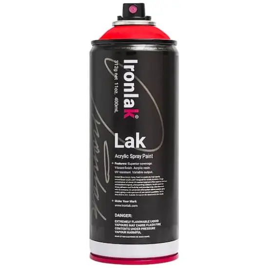Ironlak Acrylic Spray Paint Flouro Red {1}