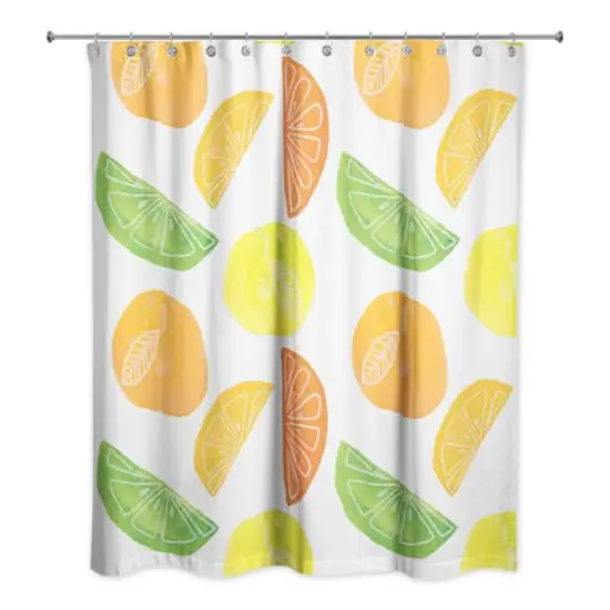 Citrus Fruit Pattern 71" x 74" Shower Curtain {1}