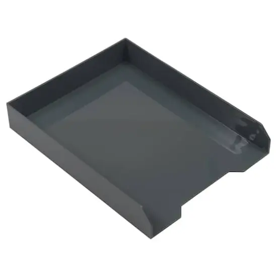 JAM Paper Stackable Desktop Paper Tray, 2ct. Gray {1}