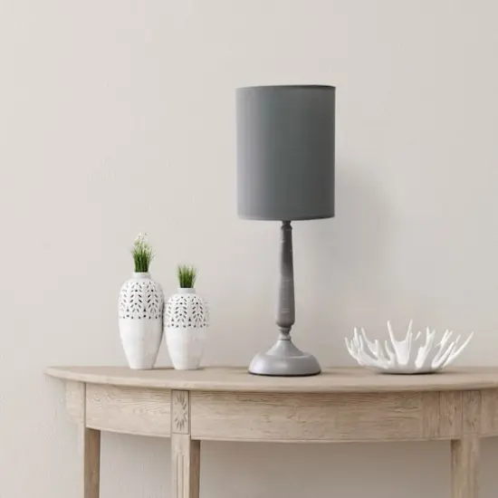 Simple Designs 23" Traditional Candlestick Table Lamp Gray Wash {5}