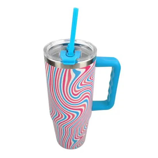 30oz. Blue Wavy Stainless Steel Insulated Tumbler by Celebrate It&trade; {6}