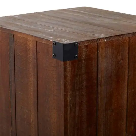 Set of 5" Brown Wood Farmhouse Pedestal Table, 36", 30", 24", 18", 12" {8}