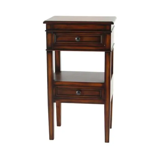 29" Pine Traditional Accent Table Brown {6}