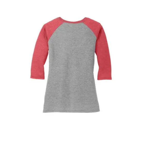 District® Women's Perfect Tri® 3/4-Sleeve Raglan Adult T-Shirt Red Frost/Grey Frost {5}
