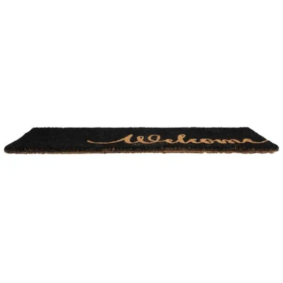 Hello Honey&reg; Black Natural Coir Welcome Step Doormat {9}