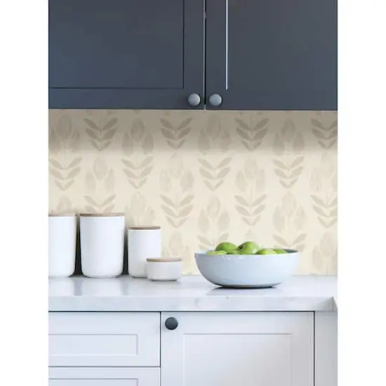 NuWallpaper Cream Folk Tulip Peel & Stick Wallpaper {5}