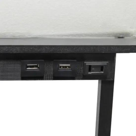 Simple Designs Floor Lamp with 2 USB Charging Ports/1 Outlet Black {13}