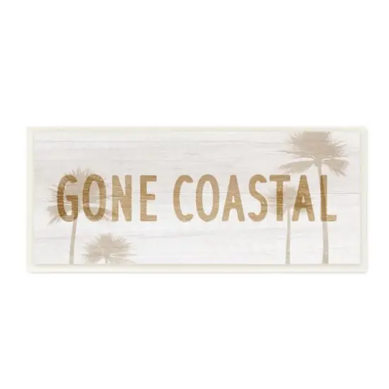 Stupell Industries Gone Coastal Beach Pun Funny Tropical Palm Trees,7" x 17" {1}