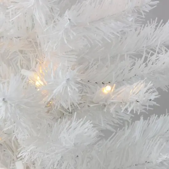 3ft. Pre-Lit White Pine Artificial Christmas Tree, Clear LED Lights {3}