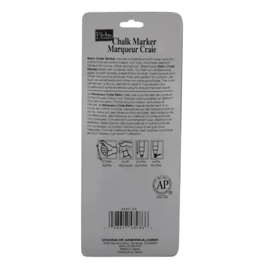 Marvy&reg; Uchida Bistro Fine Point & Chisel Tip White Chalk Marker Set {6}