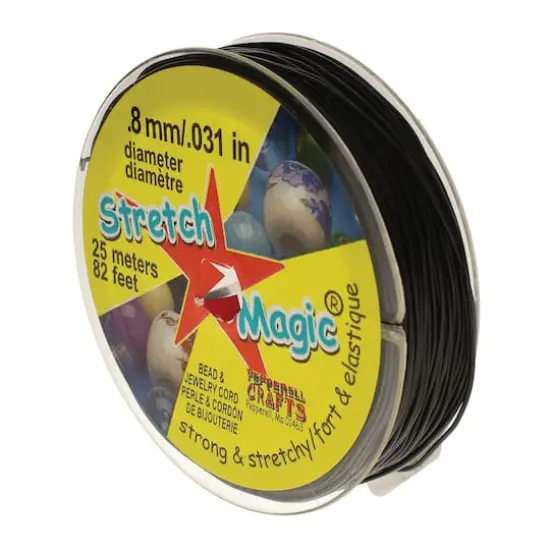 Stretch Magic&reg; 0.8mm Black Bead & Jewelry Cord, 25m {1}