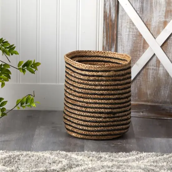 13.5" Handmade Natural Jute Basket Planter {3}