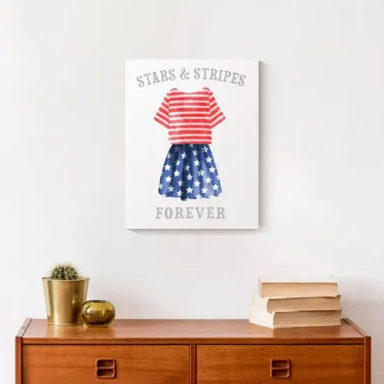 Stars & Stripes Outfit Canvas Wall Art {5}