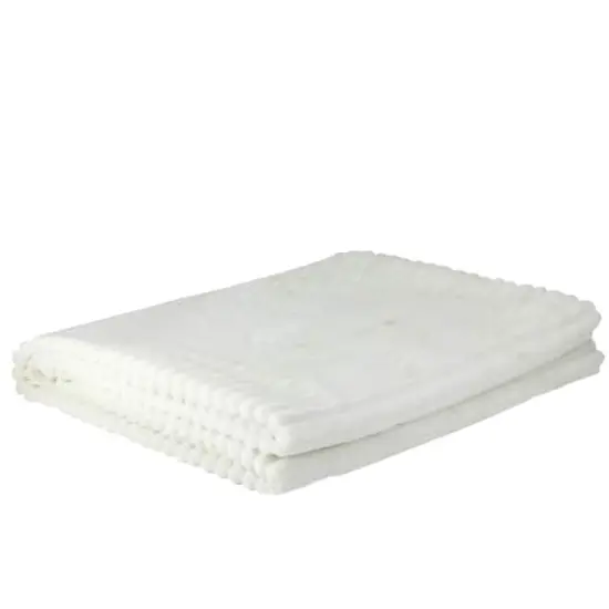 Cream Ultra Plush Micro Fleece Throw Blanket {1}