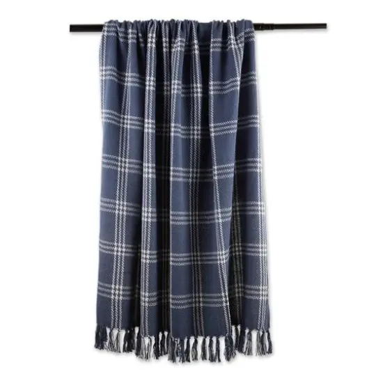 DII&reg; French Blue Modern Farmhouse Plaid Throw {7}
