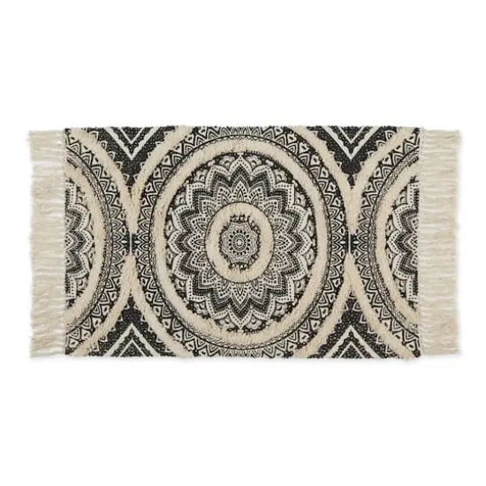 DII&reg; Printed Natural Hand-Loomed Shag Rug, 2ft. x 3ft. Black {1}