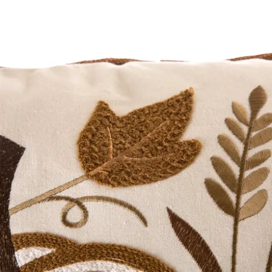 Glitzhome&reg; Cotton Embroidered Pumpkin Pillow Cover {5}